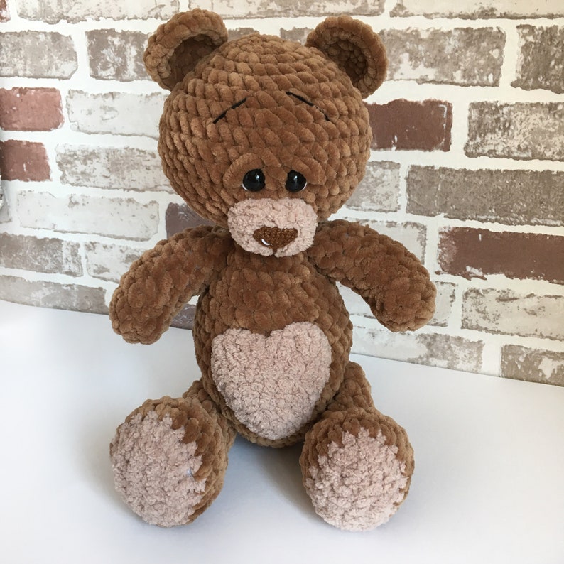 Crochet custom Brown Teddy bear Amigurumi Stuffed toy Plush Animal bears MADE TO ORDER Spring craft for mom and kids