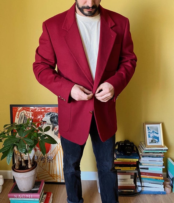 Meestal diefstal De lucht Trussardi Man Vintage Blazer / jaren 90 Vintage rode jas - Etsy België