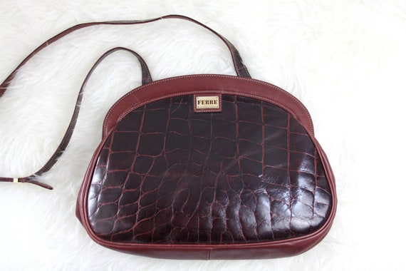 croc leather purse