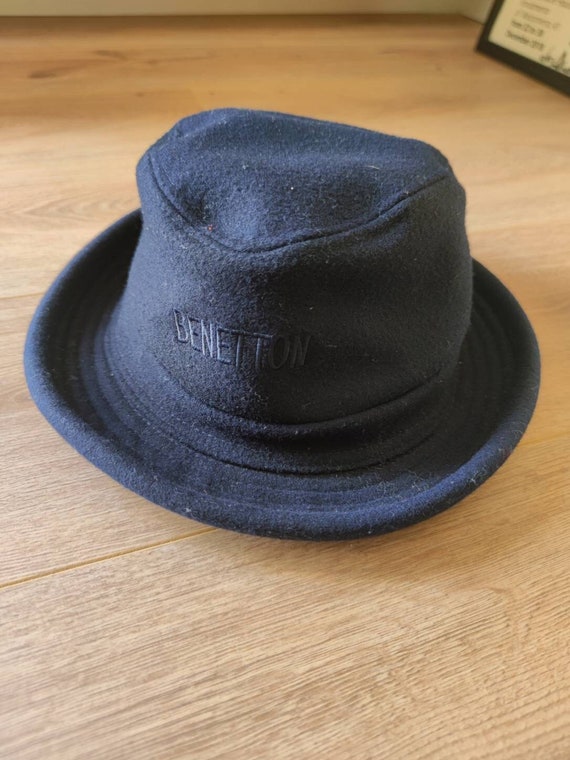 90s Bucket Hat / Blue Wool Hat - image 1