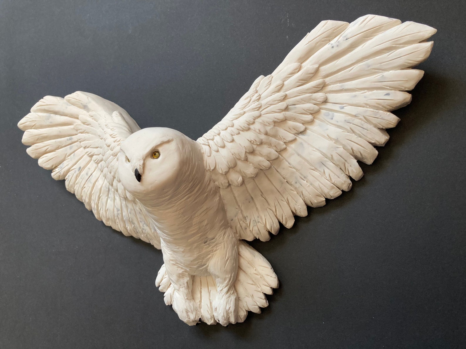 Snowy Owl Sculpture Jesmonite Wall Art Tealight Candle Holder Etsy