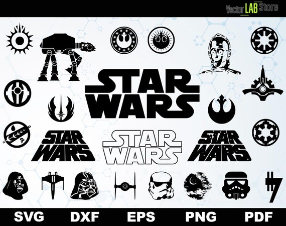 Download Star Wars Vector Cutting Files Shirt Svg Dxf Eps Png Pdf Files | Etsy