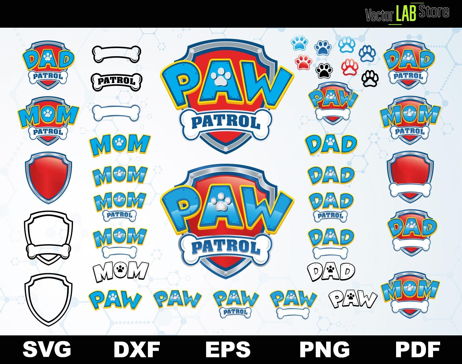 Download Paw Patrol Vector Cutting Files and Clipart Svg Dxf Eps Png | Etsy