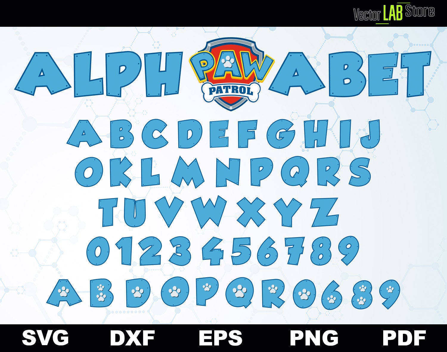 Paw Patrol Alphabet Vector Cutting Files Svg Dxf Eps Png ...