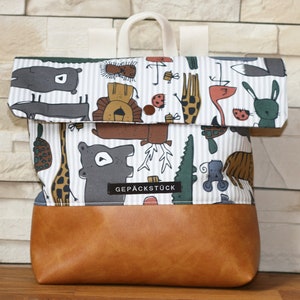 Children&#39;s backpack with name SAFARI ANIMALS kindergarten backpack kindergarten bag personalized