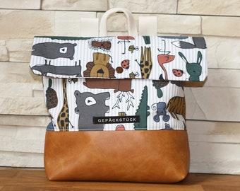 Sac à dos pour enfants avec nom SAFARI ANIMALS sac à dos de maternelle sac de maternelle personnalisé