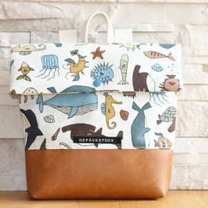 Children&#39;s backpack with the name SEA ANIMALS kindergarten backpack kindergarten bag