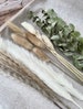 Rustic naturally preserved botanicals eucalyptus pampas grass Letterbox size arrangement - Dried flower bouquet with customised card gifts 