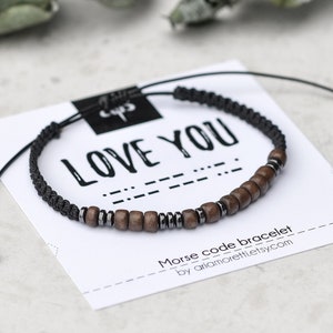 Love You - Personalized Mens Bracelet Morse Code Bracelet Husband Gift Jewelry for Men Anniversary Gift Boyfriend Gift Couples bracelet