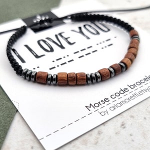 Love You - Personalized Mens Bracelet, Custom Morse Code Bracelet, Husband Gift, Jewelry for Men, Anniversary Gift, Boyfriend Gift
