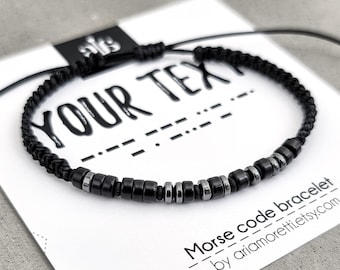 Personalized Mens Bracelet, Morse Code Bracelet, Personalized Jewelry, Anniversary gifts for men, Gifts for boyfriend, friendship bracelet