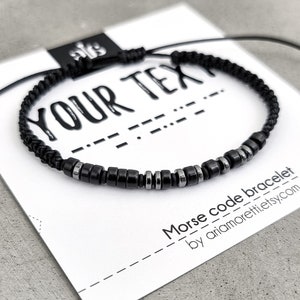 Personalized Mens Bracelet, Morse Code Bracelet, Personalized Jewelry, Anniversary gifts for men, Gifts for boyfriend, friendship bracelet