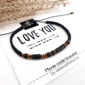 Custom Morse Code Bracelet - Love You - Personalized gift for boyfriend, Anniversary Gift for Husband, Father day gift, Friendship bracelet