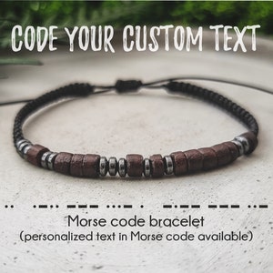 Personalized mens bracelet, Morse code bracelet men, Unique Anniversary gifts for boyfriend, husband, couple, who have everything, friend