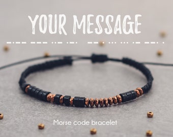 Personalized Mens Bracelet, Morse Code Bracelet Men, Personalized Jewelry, Anniversary gifts for men, Gifts for boyfriend, Engagement gifts