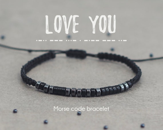 Love You Personalized Mens Bracelet Morse Code Bracelet 