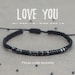 Love You - Personalized Mens Bracelet, Morse Code Bracelet, Personalized Jewelry, Anniversary gifts for men, Gifts for boyfriend 