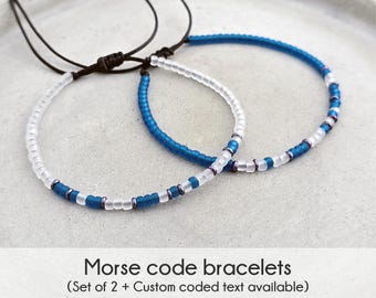 Braccialetti con codice Morse per marito e moglie, set di 2 braccialetti abbinati, regalo di anniversario per marito e moglie, braccialetto con messaggio segreto, regalo di nozze per coppia - Italia