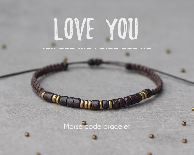Morse Code Bracelet - Love You - Personalized Mens Bracelet, Anniversary gift for men, boyfriend, husband, Unique gifts, Bracelet homme 