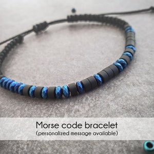 Personalisiertes Herren Armband, Morse-Code Armband Männer, personalisiertes Geschenk, Jahrestagsgeschenke für Männer, Ferngeschenk für Freund, Ehemann