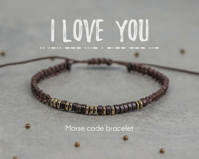 Morse Code Bracelet I Love You Personalized Mens Bracelet Etsy