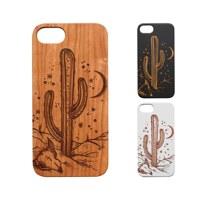 iPhone 14 /13 / 12/ 11 (Mini ,Pro, Pro Max,Plus)Xs,Xr,X,SE,8 Samsung S20/S21/22 Ul Note 8 9 10 FE S 8/910 Wood Phone Case Cactus L 