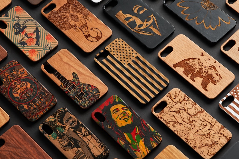 SE Samsung S20 Ultra 7+ Note 8 8+ 6+ 20 iPhone 12 Mini Xr Wood Case Xs Cat Face 11 Pro Max S9 + 9 FE S8 UV 10+ X