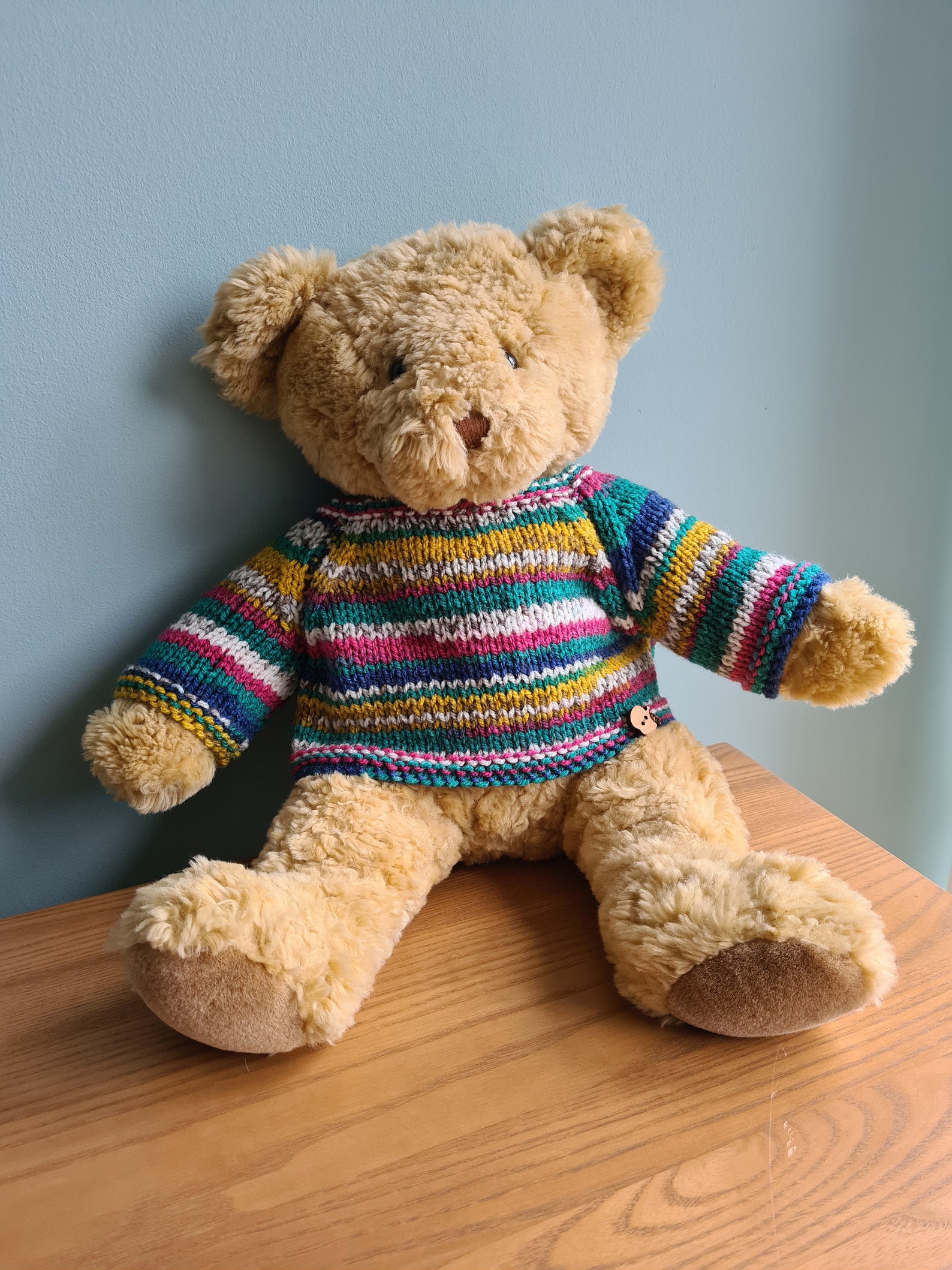 Teddy bear clothes. Hand knitted jumper for a 41-46cm/16-18 | Etsy