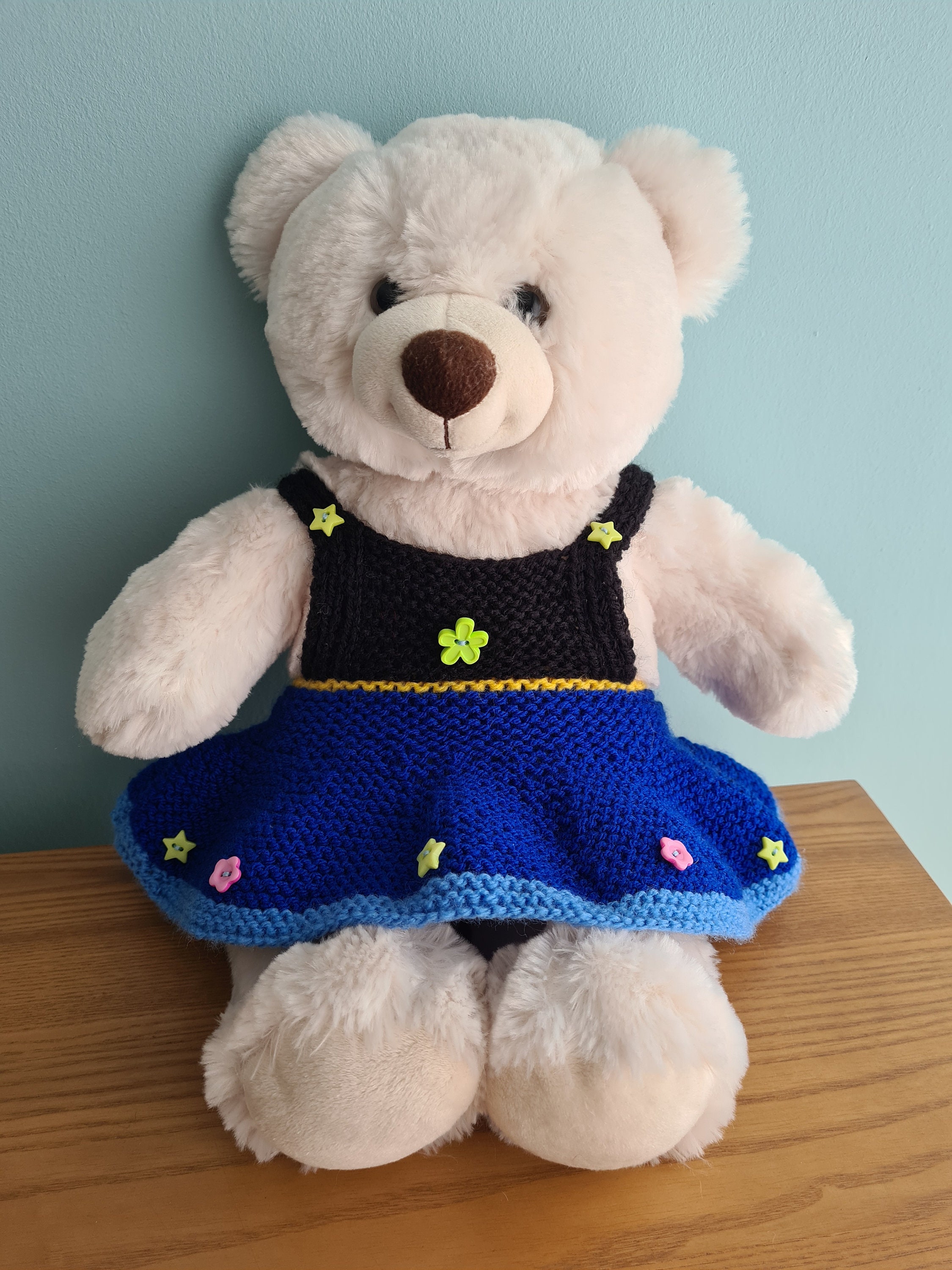 Hand knitted teddy clothes. Teddy Bear dress fits a 41/46cm Etsy