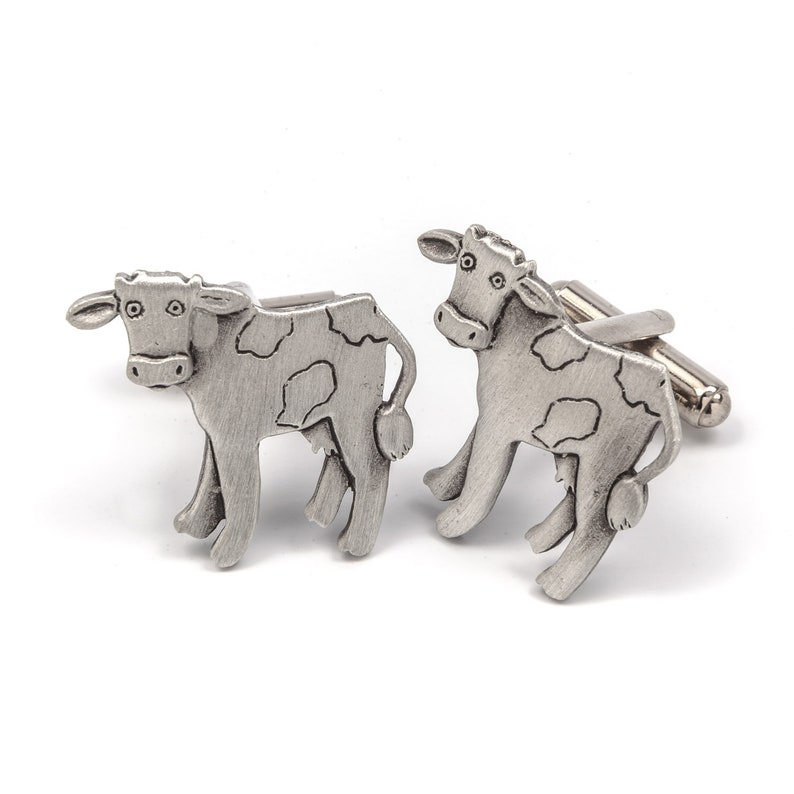 Cow pewter cufflinks