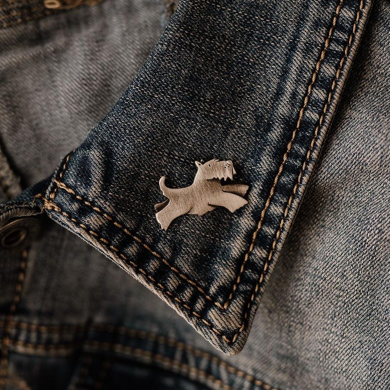 Scottie dog jacket lapel pin image 1
