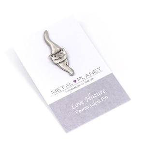 Tall cat - Pewter jacket lapel pin