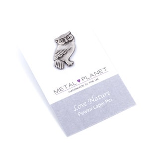 Pewter Owl  jacket lapel pin