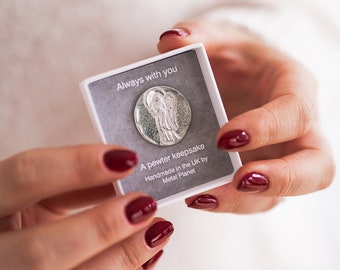 Guardian Pocket angel coin - Always with you printed message in gift box