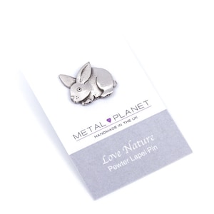 Bunny Rabbit pewter jacket lapel pin