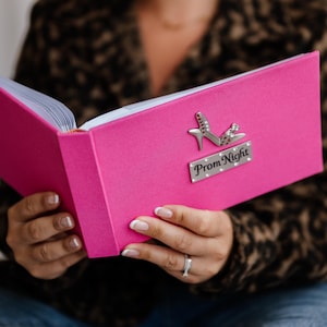Prom Night pink Photo Album with a stylish sparkly stiletto shoe detail - holds 40 photos (Also available in white and purple versions)