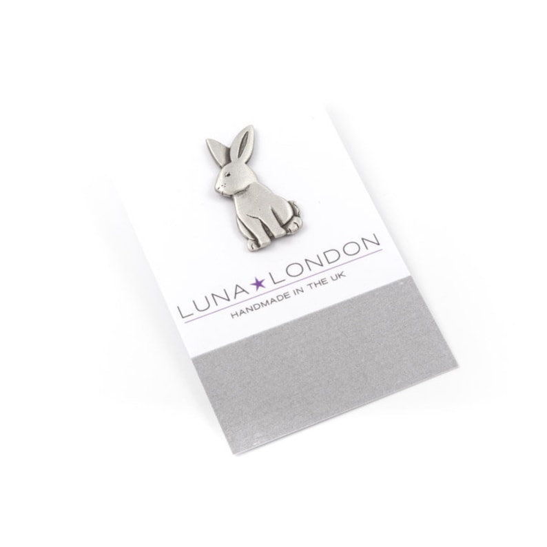 Rabbit pewter jacket lapel pin image 4