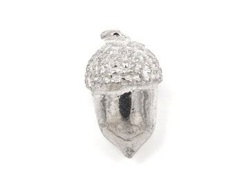Handmade Pewter Acorn Charm: Pocket Keepsake Bead
