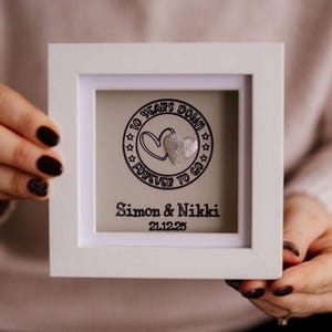 A personalised &#39;Tin Anniversary&#39; 10 years frame with tin heart design