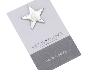 Large Star - Pewter jacket lapel pin