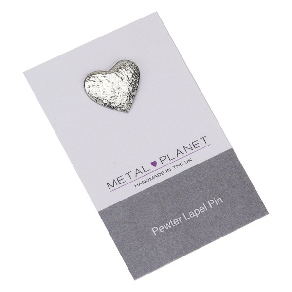 Small Heart - Pewter jacket lapel pin