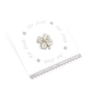 For Luck - Porte-bonheur en étain sur carte-cadeau recto-verso
