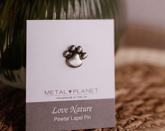 Pawprint Pewter Lapel Pin