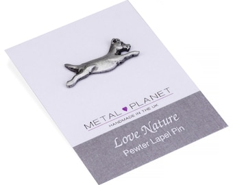 Leaping Jack Russell jacket lapel pin