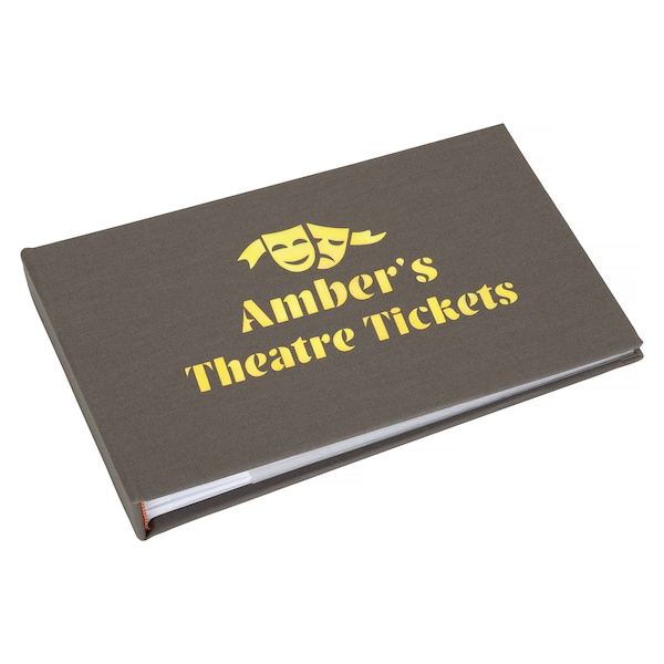 Personalised Theatre Ticket storage album with a lined area to caption your wonderful memories - the perfect gift for theatre lovers!