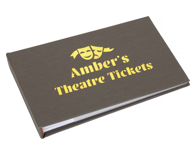 Personalised Theatre Ticket storage album with a lined area to caption your wonderful memories - the perfect gift for theatre lovers!