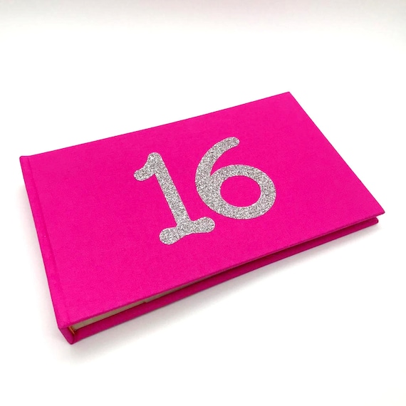 16 Fuchsia Pink Photo Album Glitter Design 