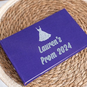 Personalised Prom Night 2025 - Smart purple album with silver sparkle design - holds 40 photos