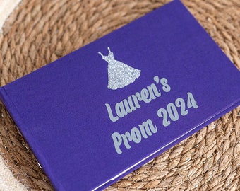 Gepersonaliseerde Prom Night 2024 - Mooi paars album met zilveren glitterontwerp - voor 40 foto's