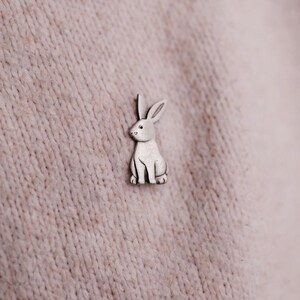 Rabbit pewter jacket lapel pin image 3